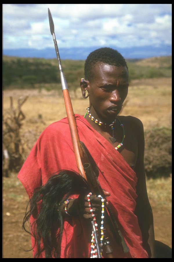 253000 Young Masai Warrior A4 Photo Print