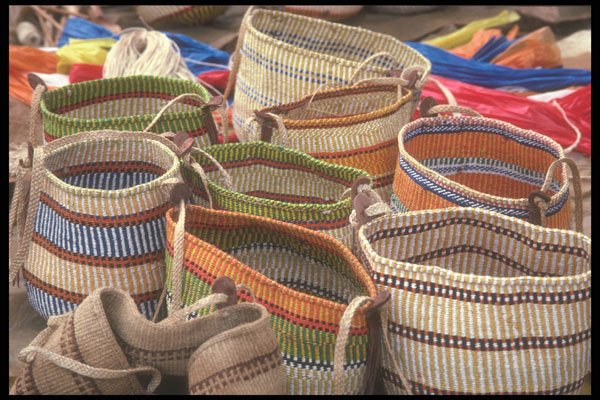 253002 Basket In The Straw Market, Nairobi A4 Photo Print