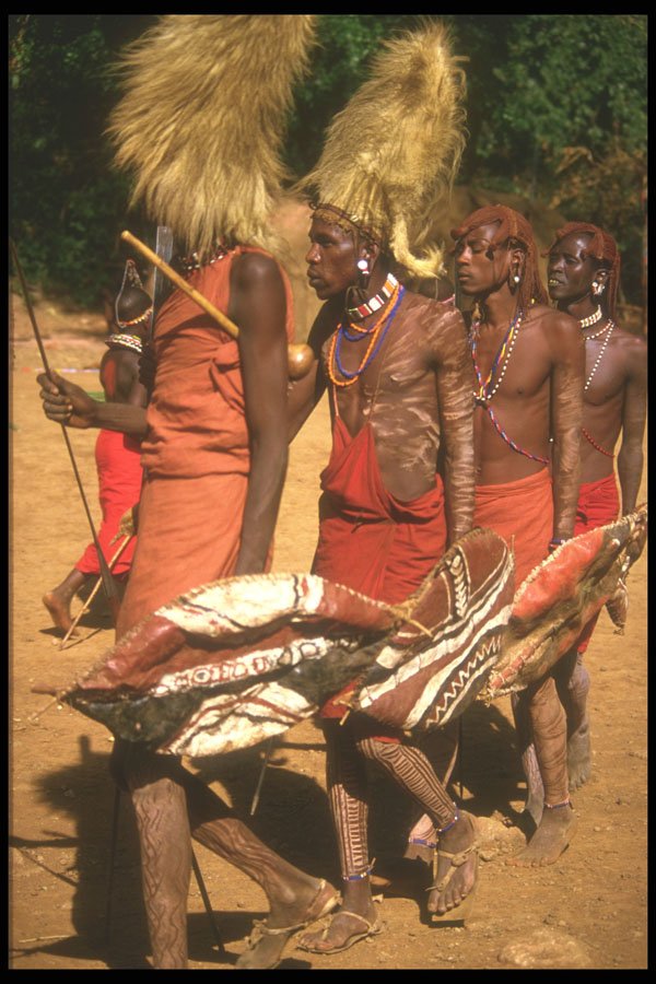 253007 Masai Warriors Performing Traditional Dances A4 Photo Print