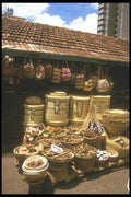253013 Straw Market A4 Photo Print