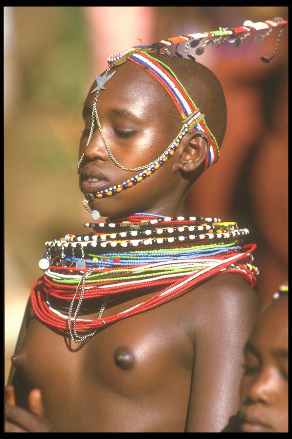 253039 Samburu Girl In Costume A4 Photo Print