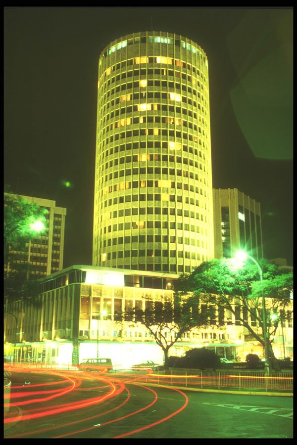 253050 The Nairobi Hilton At Night A4 Photo Print