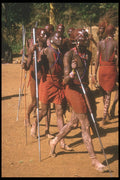 253072 Dancing Masai Warriors A4 Photo Print
