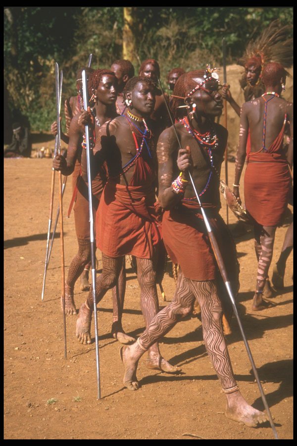 253072 Dancing Masai Warriors A4 Photo Print