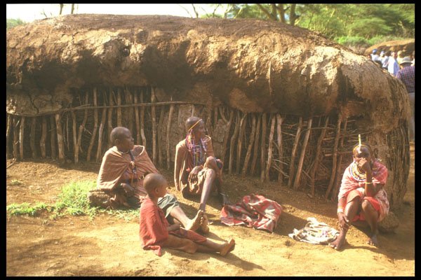 253074 Women In A Masai Village A4 Photo Print