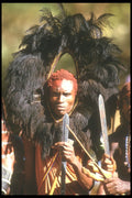 253082 Masai Warrior In Lion Head dress A4 Photo Print