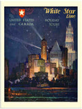 255E white star line walter thomas 1920s travel poster 2 Vintage Advert A4 Photo Print