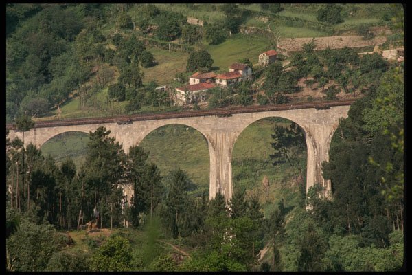 256001 Stoned arched Railroad Bridge, Douro Valley A4 Photo Print