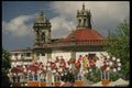 256017 Cathedral And Park With Market Day Decorations, Barcelos A4 Photo Print