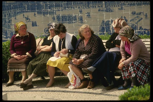 256038 Local Women On Park Bench A4 Photo Print