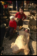 256051 Children In Town On Market Day A4 Photo Print