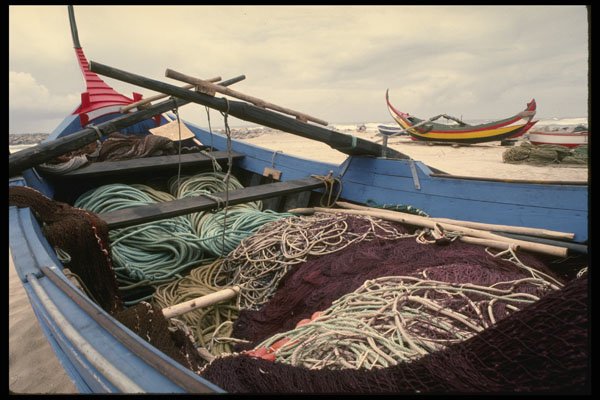 256056 Fishing Boat Prepared For Launching A4 Photo Print
