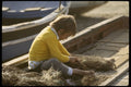 256062 Youngster Repairing Net In Old Fashion A4 Photo Print