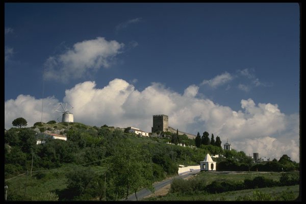 256069 Windmill And Fortress Walls, Obidos A4 Photo Print