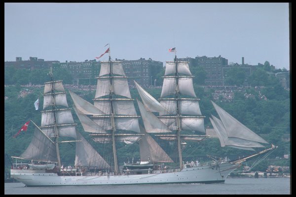 257011 Tri masted Bark, Denmark A4 Photo Print
