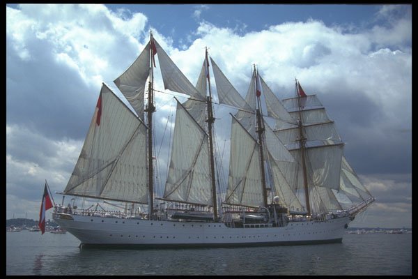 257066 Esmaralda, Four masted Top Sail Schooner, Chile A4 Photo Print