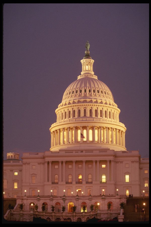 259006 Capitol Building At Dusk A4 Photo Print