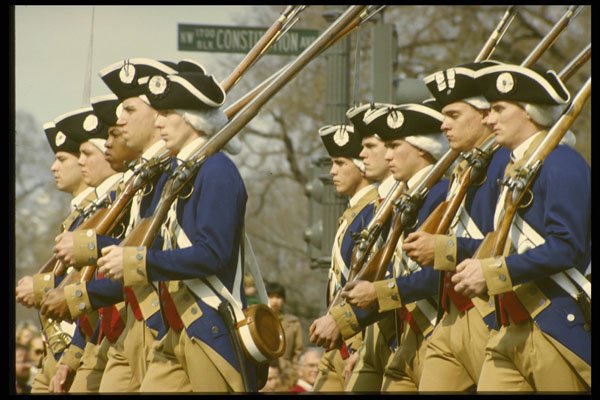 259032 Revolutionary War Patriots March Up Constitution Avenue A4 Photo Print
