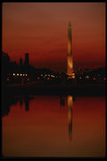 259058 Washington Monument And Reflecting Pool At Dusk A4 Photo Print