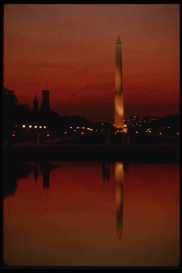 259058 Washington Monument And Reflecting Pool At Dusk A4 Photo Print