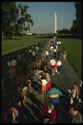 259079 People Lined Up At The Vietnam Veteran's Memorial A4 Photo Print
