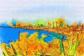 260003 Mediterranean Coastline, Israel Dup3 A4 Photo Print
