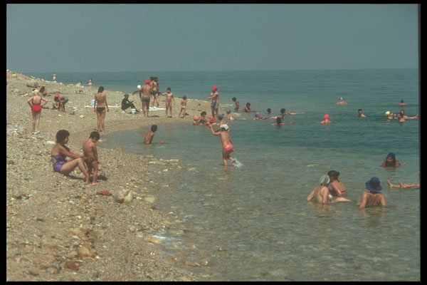260012 Bathers In The Dead Sea, Israel A4 Photo Print