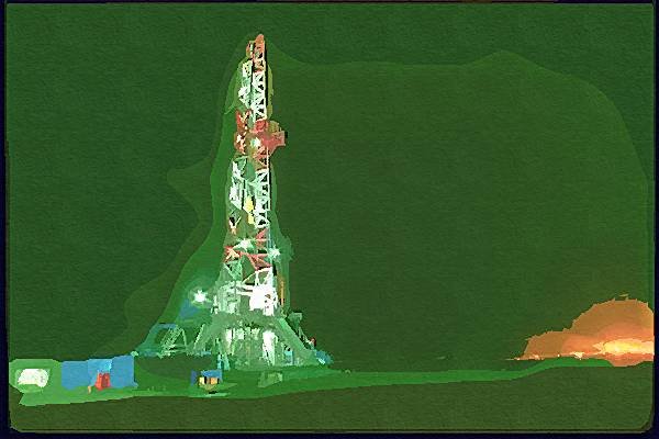 260024 Drilling Rig, Iran Dup1 A4 Photo Print