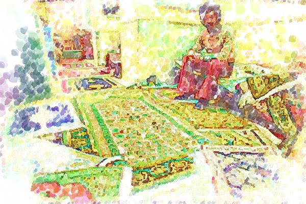 260027 Antique Silk Persian Carpets, Iran Dup2 A4 Photo Print