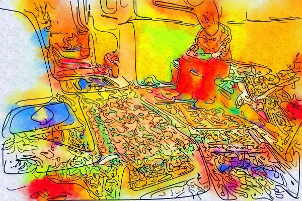 260027 Antique Silk Persian Carpets, Iran Dup3 A4 Photo Print