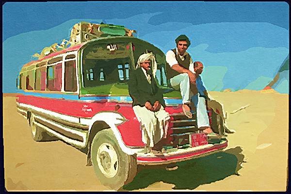 260032 Municipal Bus To Oil Fields, Iraq Dup1 A4 Photo Print