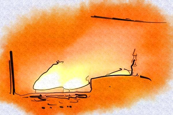 260035 Natural Gas Burn Off, Night, Iraq Dup3 A4 Photo Print