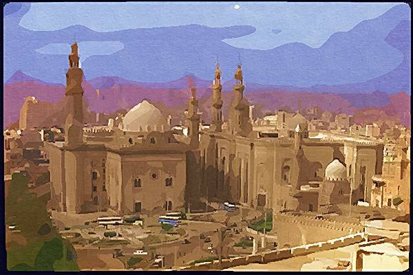 260043 The Sultan's Mosque And Cairo Skyline, Egypt Dup1 A4 Photo Print