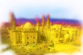 260043 The Sultan's Mosque And Cairo Skyline, Egypt Dup4 A4 Photo Print