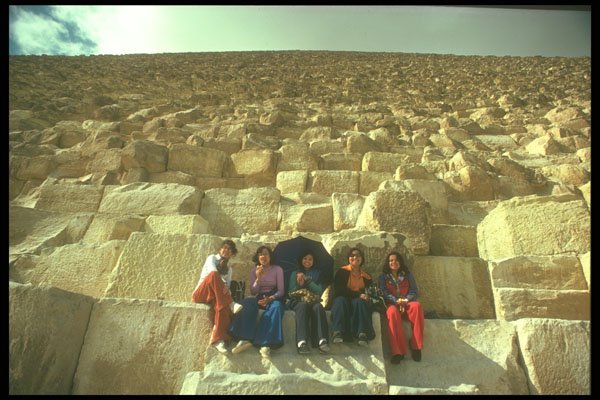 260054 School Girls, Cheops Pyramid, Egypt A4 Photo Print