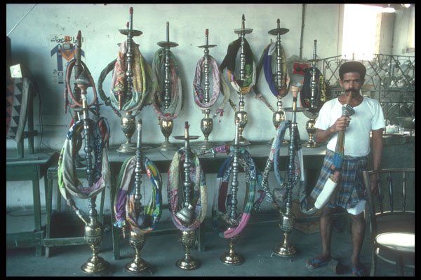 260089 Water Pipes In A Tea House, Saudi Arabia, Jeddah A4 Photo Print