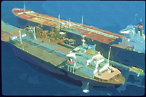 260097 Super tankers Loading Oil, Saudi Arabia Dup1 A4 Photo Print