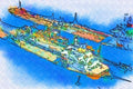 260097 Super tankers Loading Oil, Saudi Arabia Dup3 A4 Photo Print