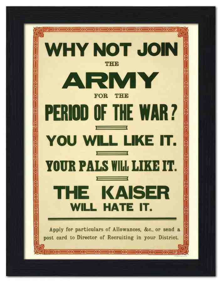 2606 why not join the army war poster 2 Vintage Advert A4 Photo Print