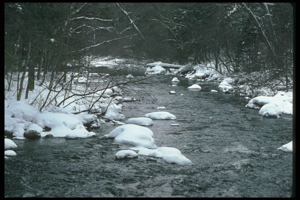 262053 Winter River, Laurentians A4 Photo Print