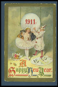 263002 New Year's, 1911, Embossed, Divided Back A4 Photo Print