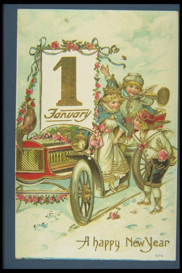 263003 New Year's, Embossed, Divided Back A4 Photo Print