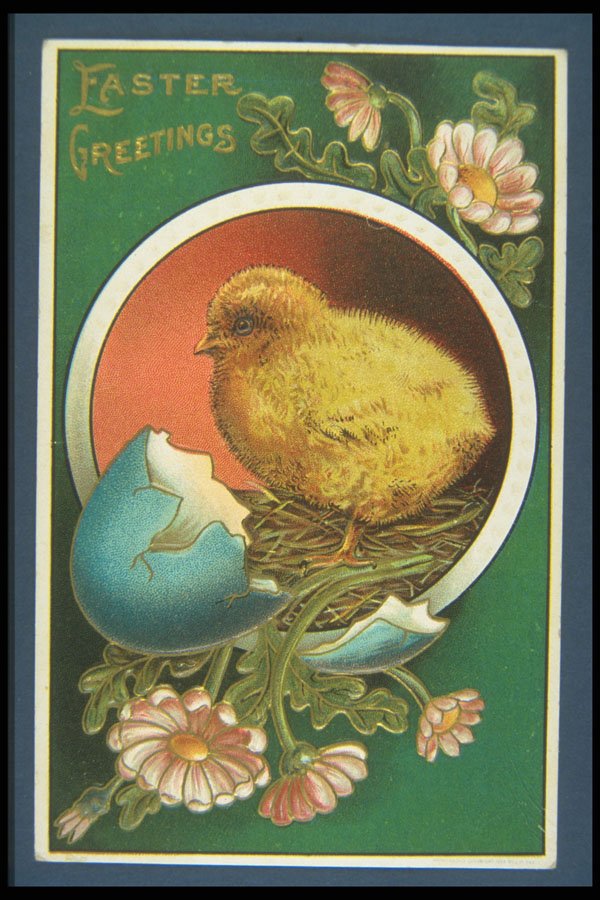 263036 Easter, 1911 Postmark, Embossed, Divided Back A4 Photo Print