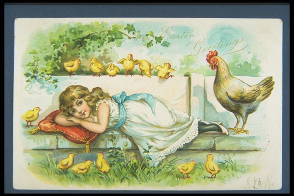 263043 Easter, Tuck, Germany, 1907 Postmark A4 Photo Print