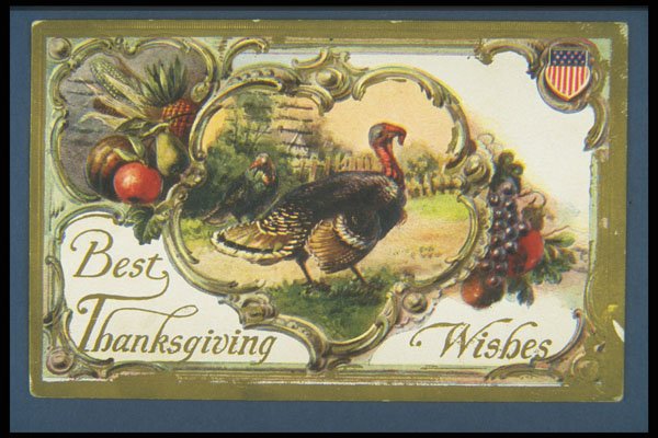 263062 Thanksgiving, 1910 Postmark, Embossed, Divided Back A4 Photo Print
