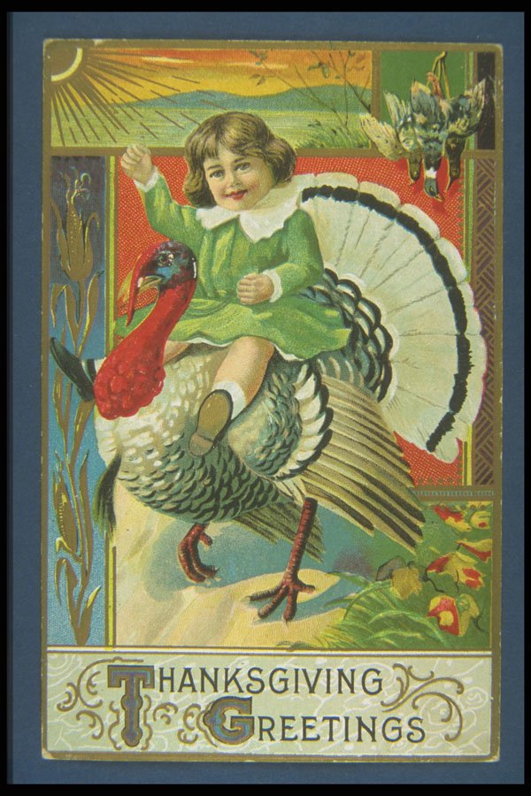 263063 Thanksgiving, Embossed, Divided Back A4 Photo Print