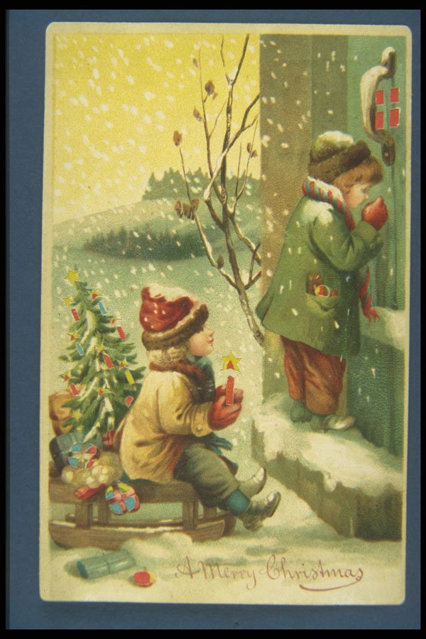 263085 Christmas, 1906 Postmark, Hold To Light Style A4 Photo Print