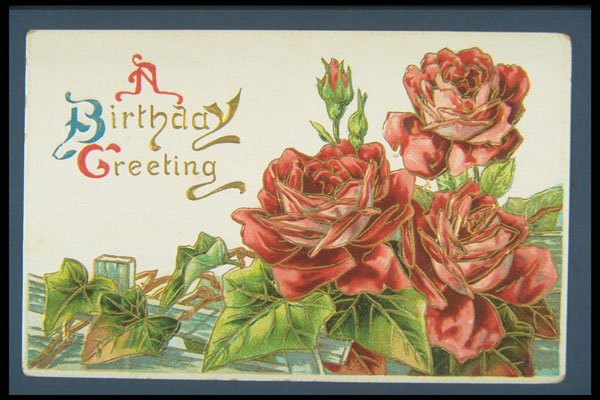 263093 Birthday, Printed In Saxony, Embossed, Divided Back A4 Photo Print
