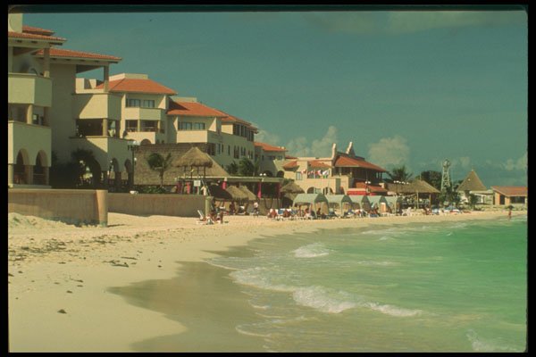 264012 Beachfront At Continental Plaza Playacar, Playa Del Carmen A4 Photo Print