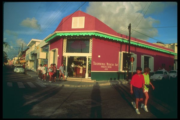 264048 Restaurants And Shops, Cozumel, Mexico A4 Photo Print